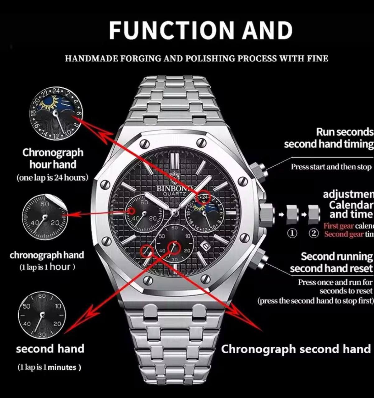 binbond chronograph gents watch #0161
