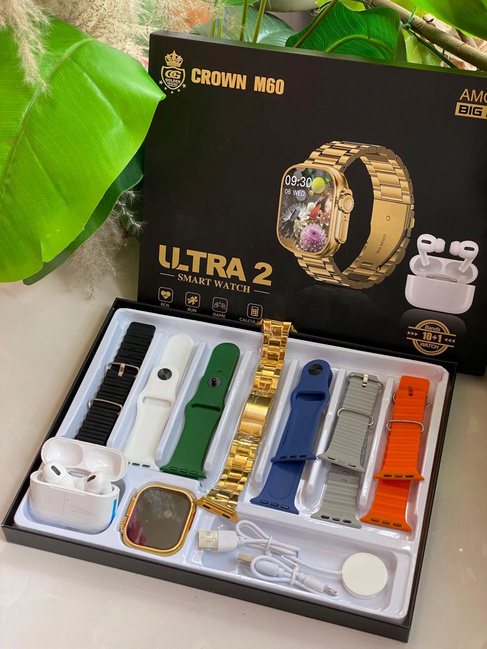 crown m60 smart watch with earbuds