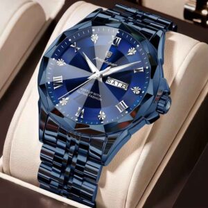 POEDAGAR 698 Men’s Watch – Quartz Stainless Steel Watch with Day & Date Display | Waterproof Classic Gents Watch Kenya